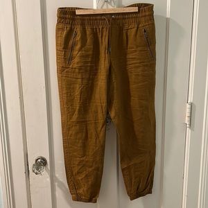 Sienna brown Athleta linen joggers
